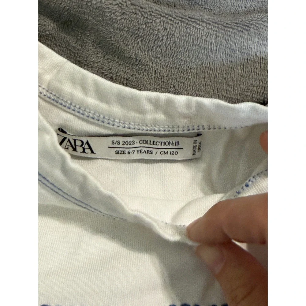 Zara 5 Shirts Bundle SZ 6 Boy Crew Neck Cotton‎ Embroidered Pocket Spring Summer